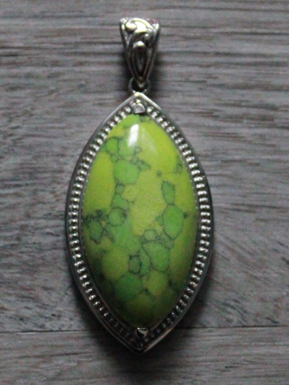 Unknown Brand Howlite & Stainless Steel Pendant